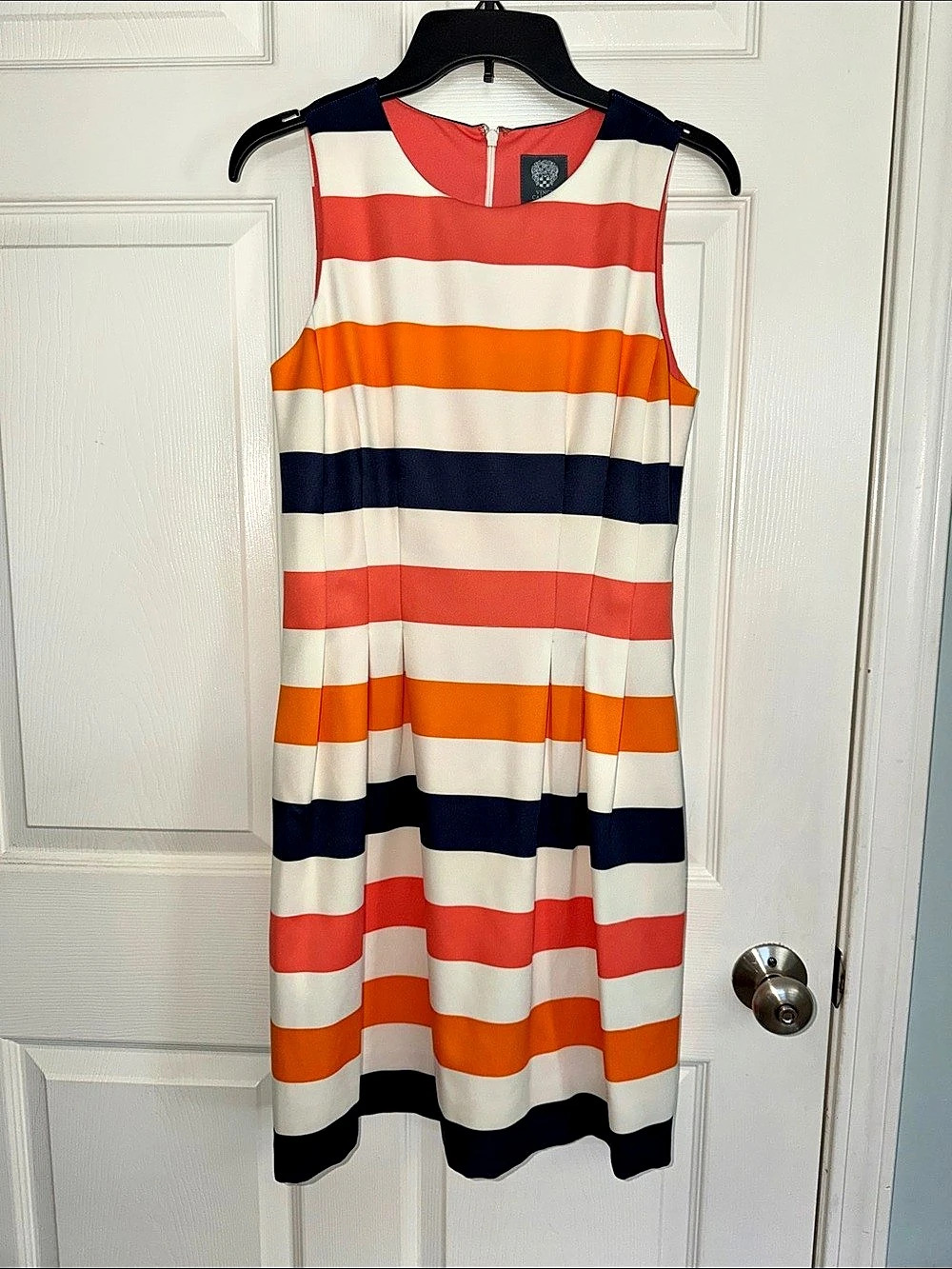 Vince Camuto Striped Midi Dress in Orange & White Size 2 Like New